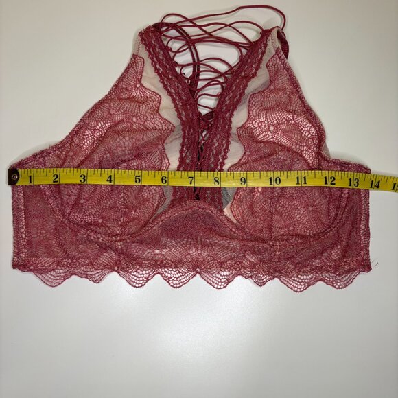 Victoria's Secret Bralette Set Womens Size Medium Rose Lace Strappy Cross Back - Picture 7 of 9